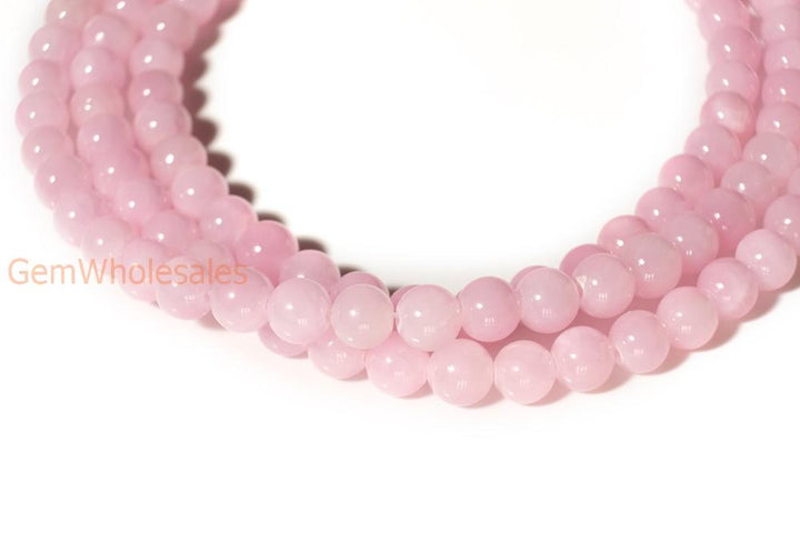 15.5" 6mm/8mm/10mm/12mm pink dyed jade Round beads gemstone