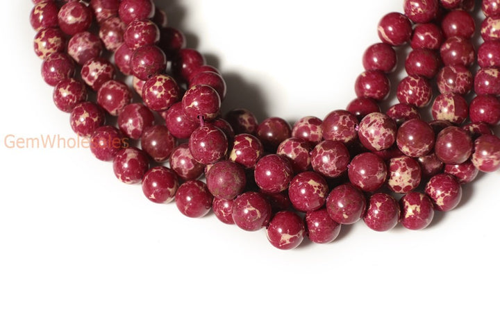 15.5" 6mm/8mm/10mm Rose red emperor jasper round beads,Sea Sediment