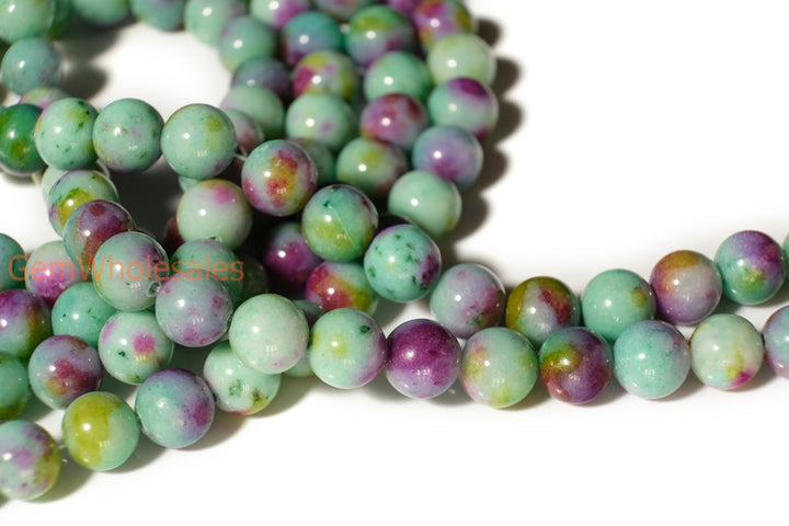 15.5" 10mm/12mm green dyed jade Round beads gemstone