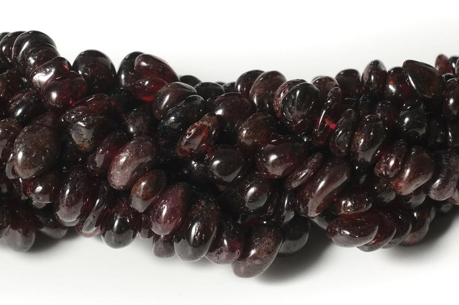 34" Garnet 5x10mm chips , Red garnet small chips gemstone