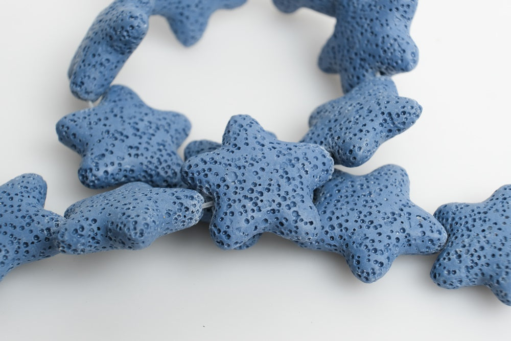 25mm blue Lava starfish Gemstone pendant