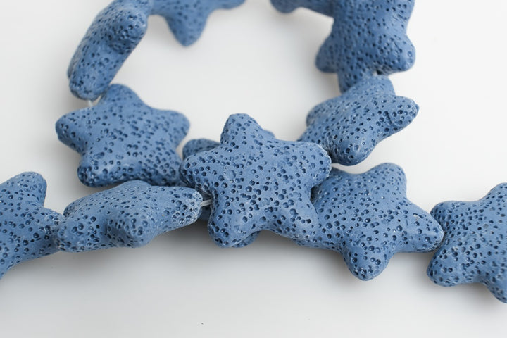 25mm blue Lava starfish Gemstone pendant