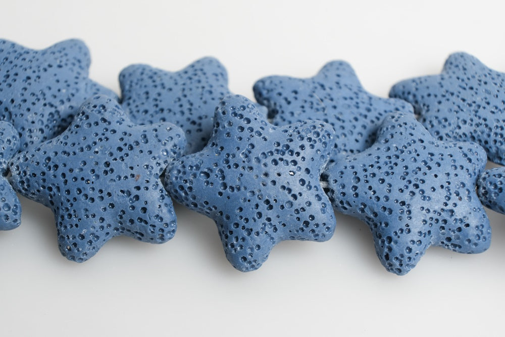 25mm blue Lava starfish Gemstone pendant