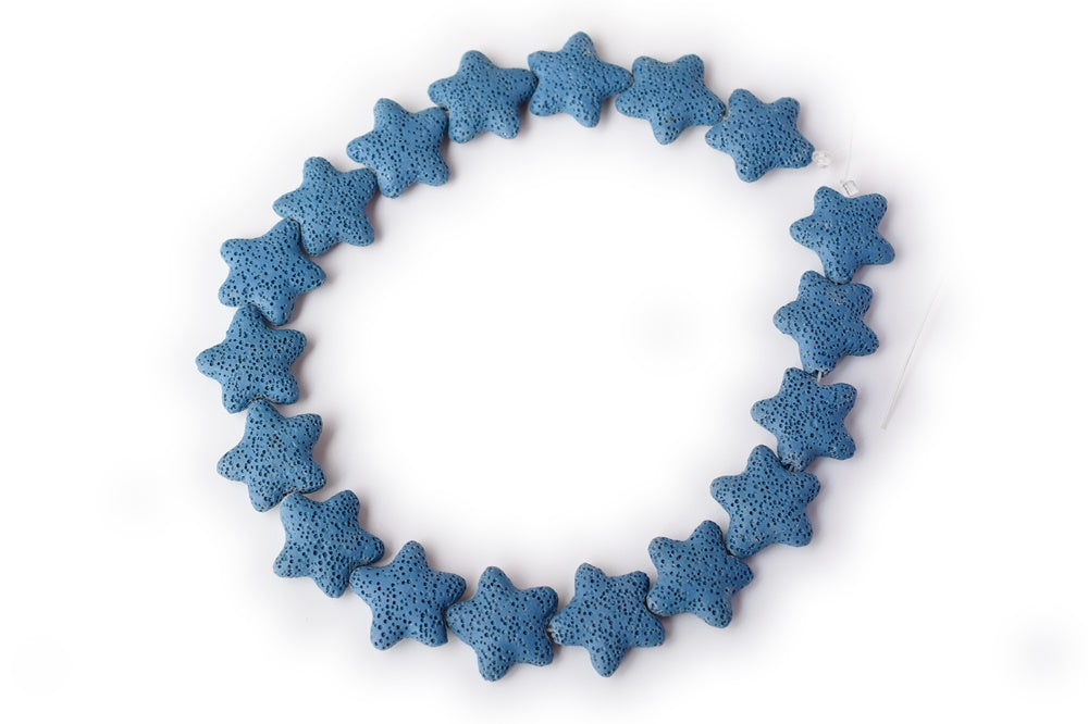 25mm blue Lava starfish Gemstone pendant