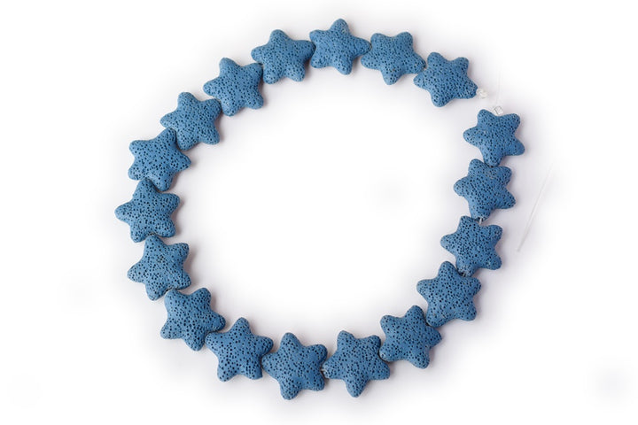 25mm blue Lava starfish Gemstone pendant