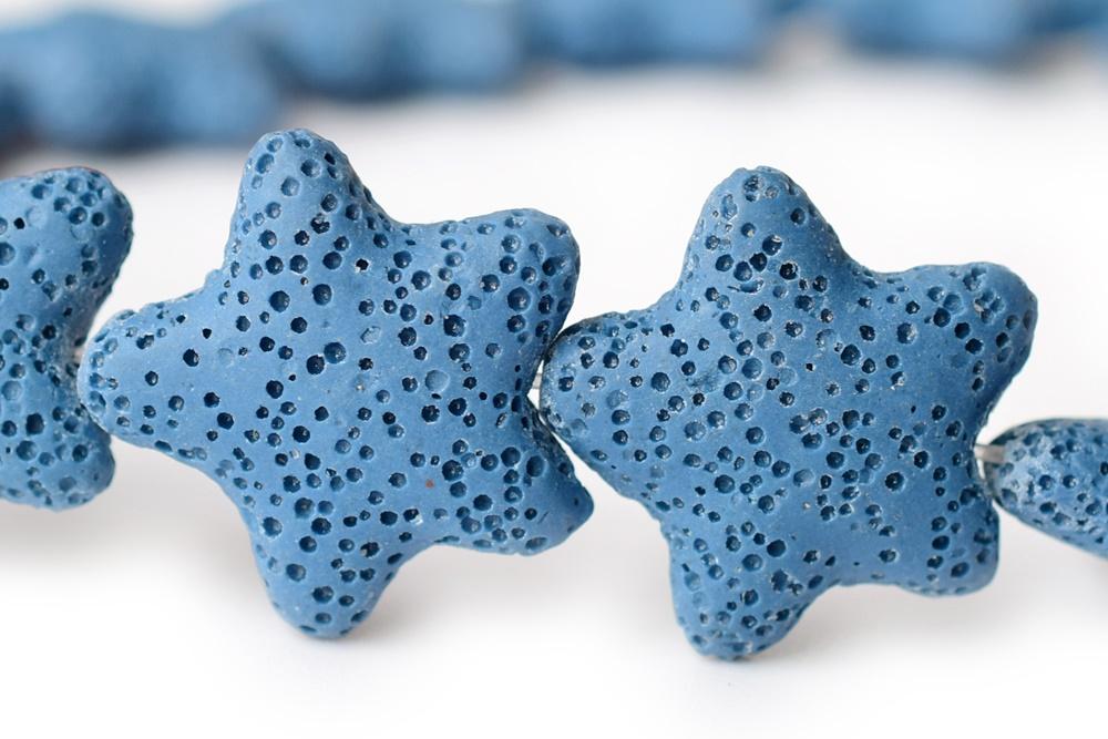 25mm blue Lava starfish Gemstone pendant