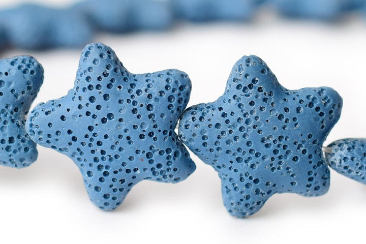 25mm blue Lava starfish Gemstone pendant