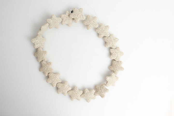 25mm beige Lava starfish Gemstone beads pendant