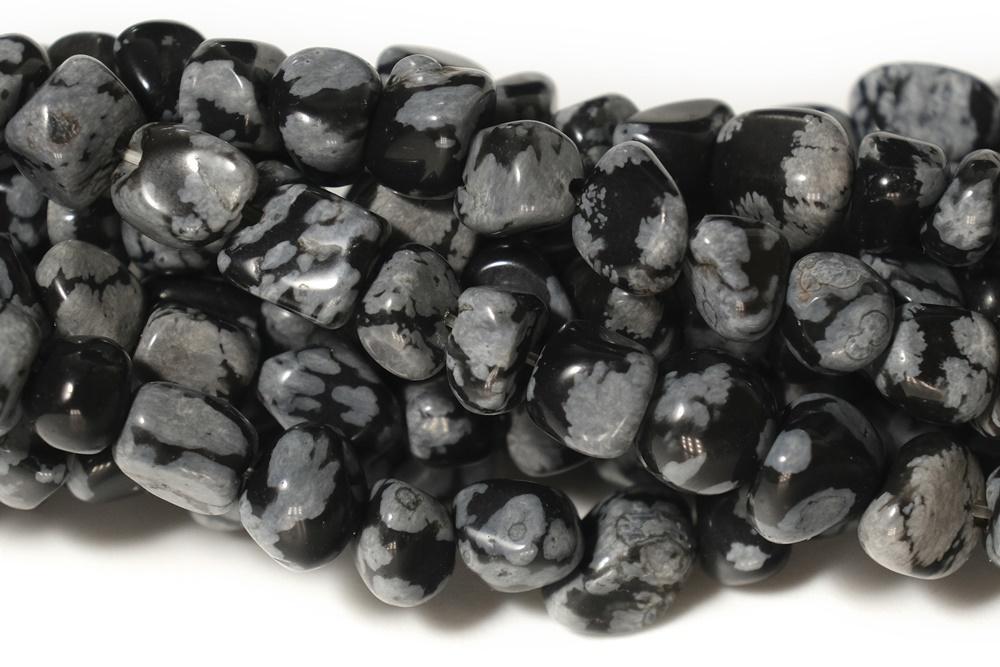 15.5" 3~5mm Natural Snowflake obsidian pebbles beads,potato beads,small nugget beads,black grey color