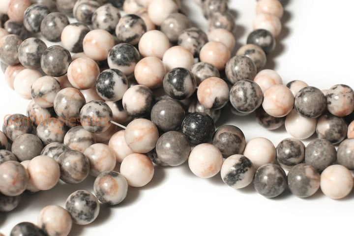 15.5" 6mm Natural pink Zebra jasper round semi precious stone beads