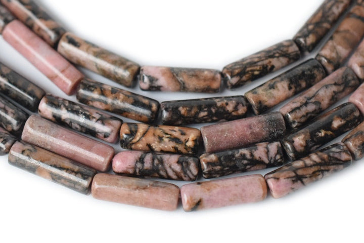 15.5"Rhodonite round tubes 4x13mm, red gemstone tube,natural rhodonite Cylinder