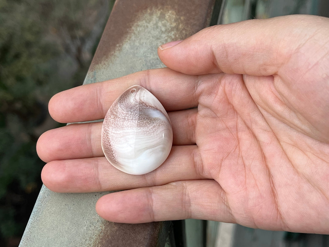 1PC 30~40mm Sun shell fossil teardrop pendant, solar spiral shell