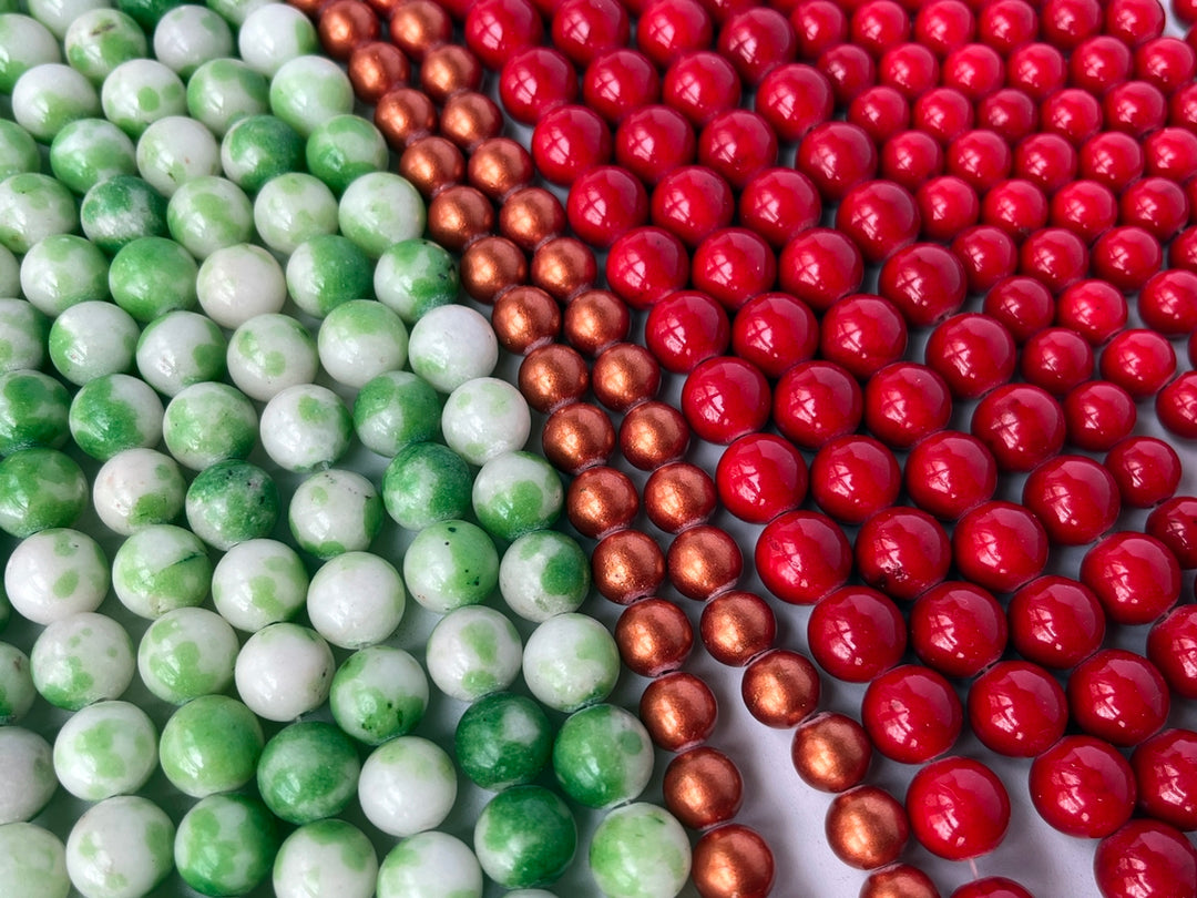 12str 8mm~10mm multi color mashan jade round beads sales pack