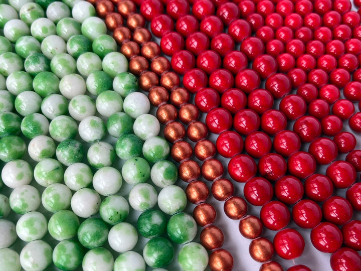 12str 8mm~10mm multi color mashan jade round beads sales pack
