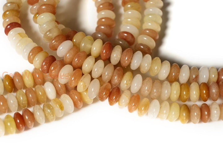 15.5" 8x4mm Natural old yellow jade rondelle beads,disc beads,roundel beads 8x4mm