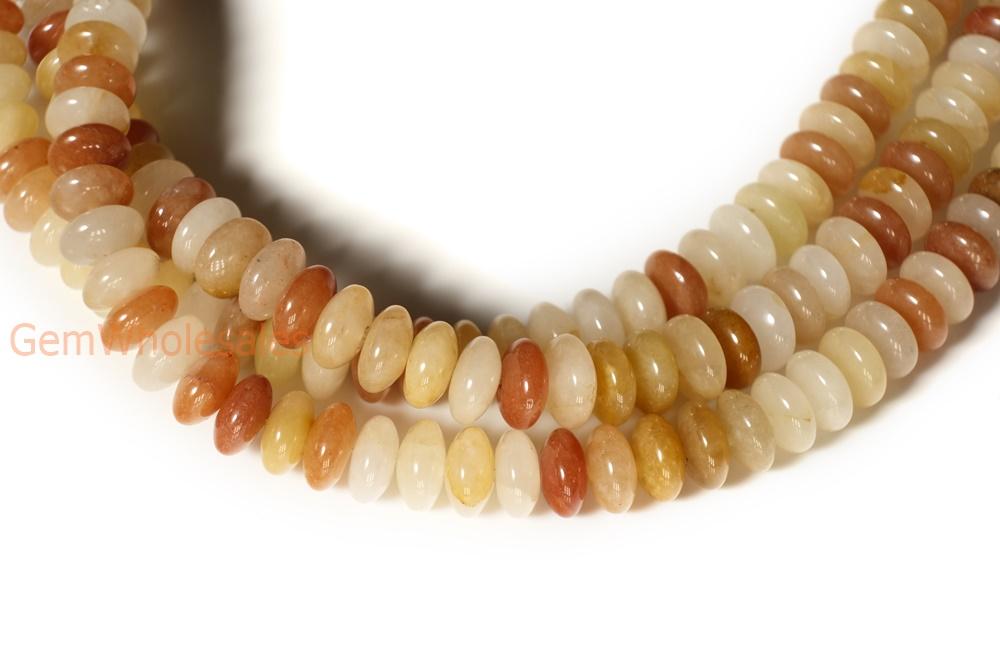 15.5" 8x4mm Natural old yellow jade rondelle beads,disc beads,roundel beads 8x4mm