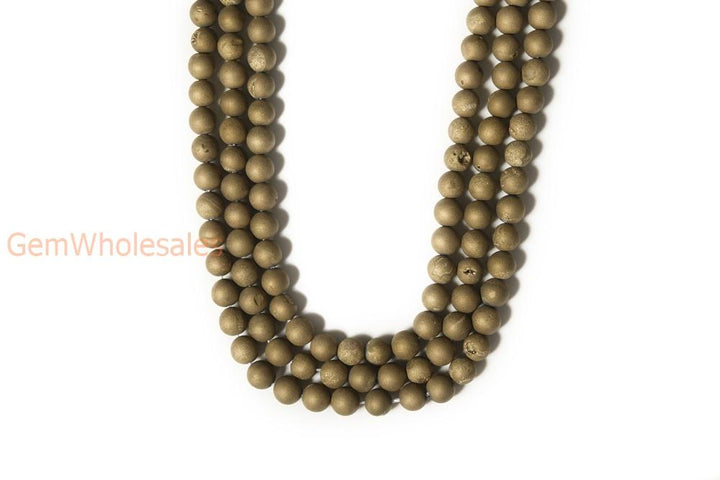 15" plating 12mm/14mm golden druzy Agate Round beads Gemstone