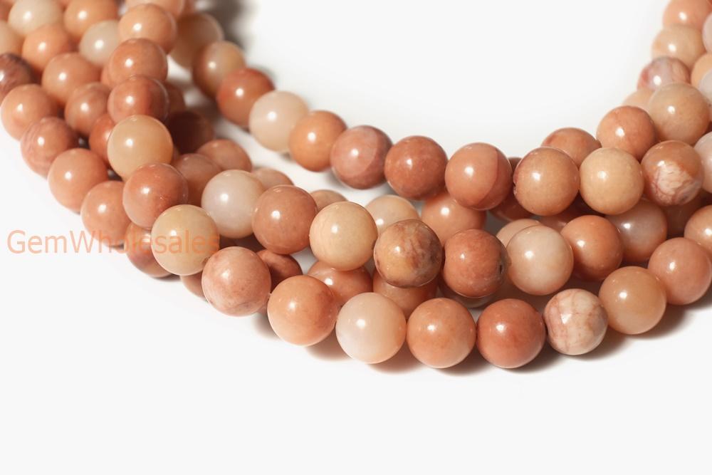 15.5" 8mm/10mm Natural pink aventurine round beads, pink gemstone
