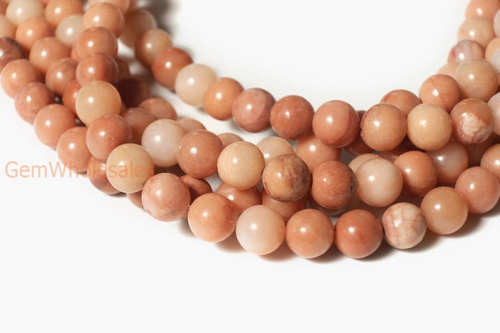 15.5" 8mm/10mm Natural pink aventurine round beads, pink gemstone