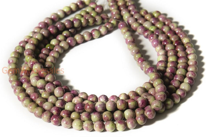 15.5" 8mm Dyed Green purple jade round beads X016