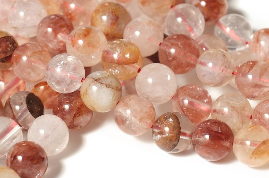 15.5" Natural Red quartz 8mm/10mm round beads,Eisenkiesel beads