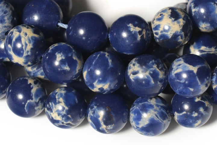 15.5" 6mm/8mm/10mm Dark Blue emperor jasper round beads,Sea Sediment,dark blue Aqua Terra Jasper XYB05
