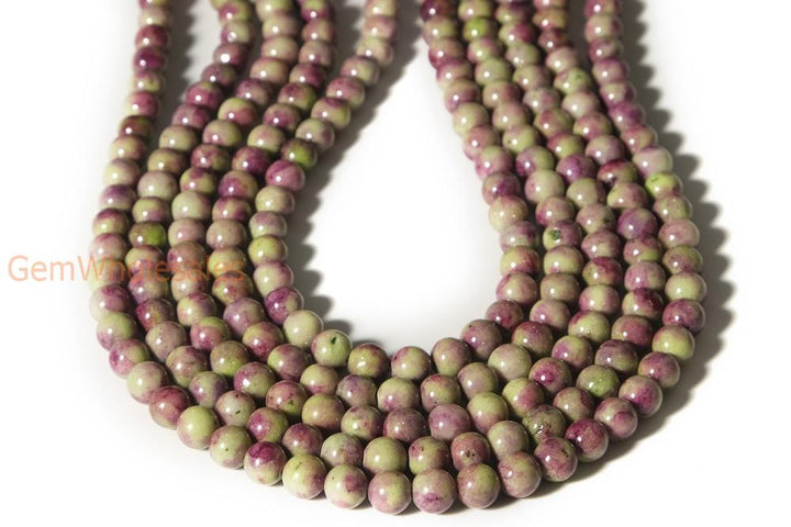 15.5" 8mm Dyed Green purple jade round beads X016