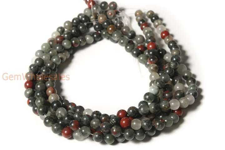 15.5" Natural African bloodstone 6mm/8mm/10mm/12mm round beads, africa blood stone