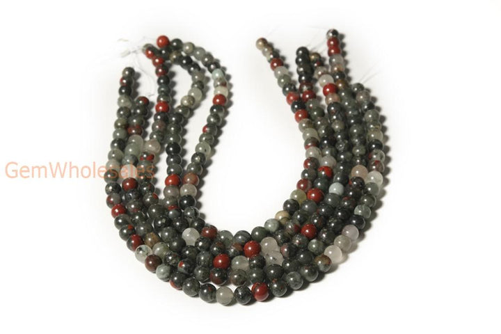 15.5" Natural African bloodstone 6mm/8mm/10mm/12mm round beads, africa blood stone