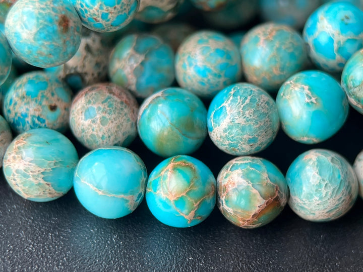 15.5" 6mm turquoise blue emperor jasper round beads, Terra Jasper
