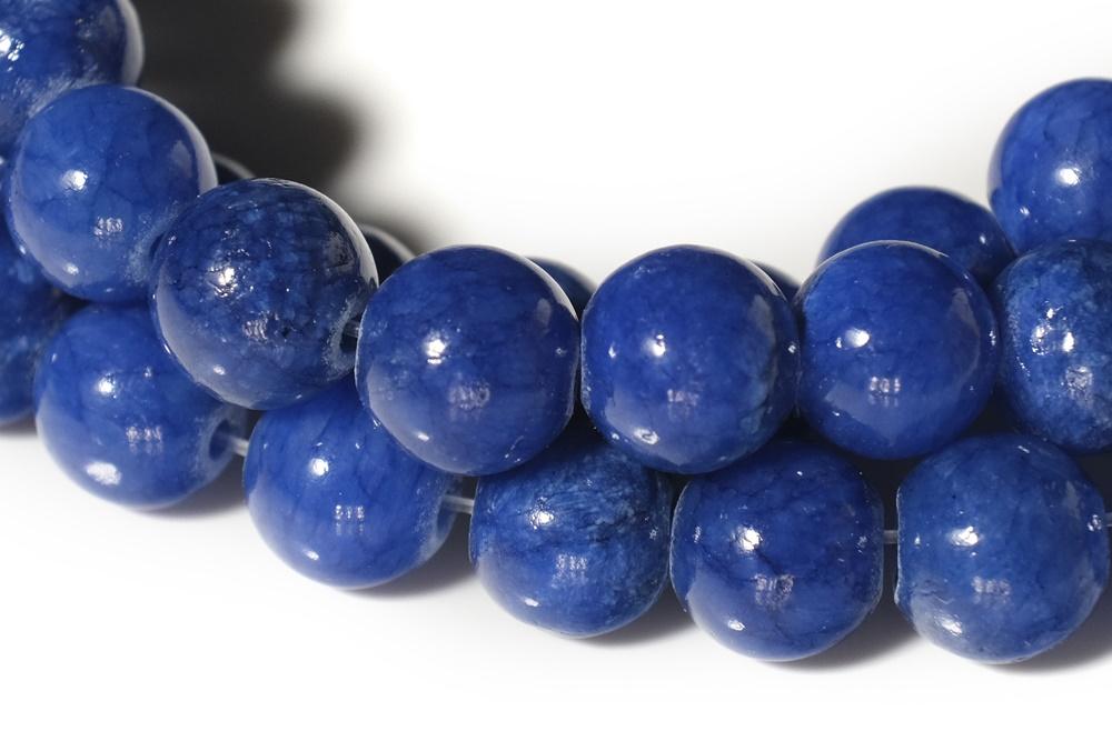 15.5" 6mm/8mm/10mm/12mm blue dyed jade Round beads gemstone