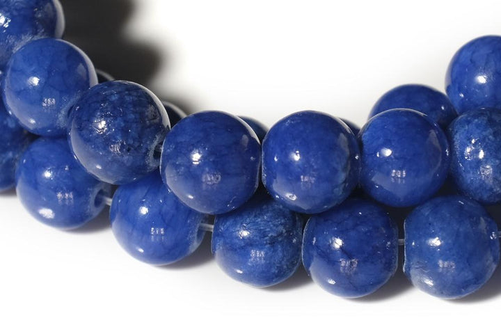 15.5" 6mm/8mm/10mm/12mm blue dyed jade Round beads gemstone