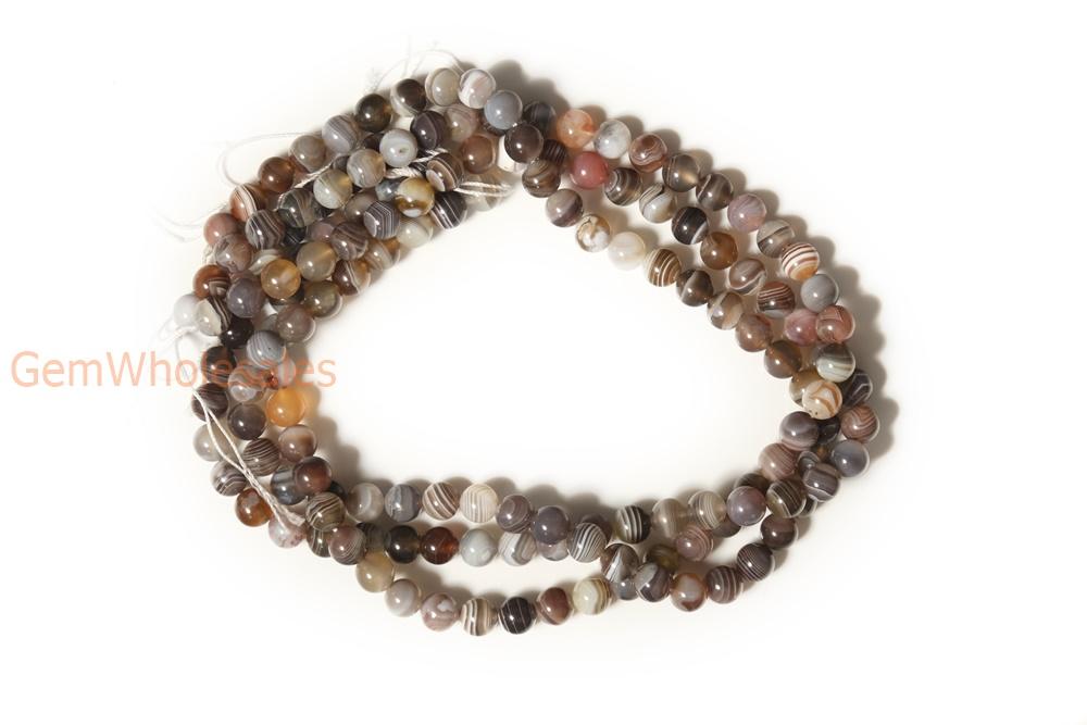 15.5" natural 8mm/10mm brown botswana Agate Round beads Gemstone