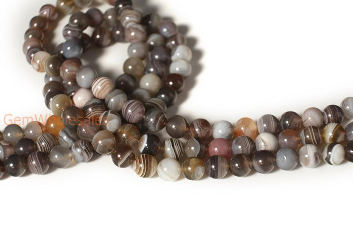 15.5" natural 8mm/10mm brown botswana Agate Round beads Gemstone