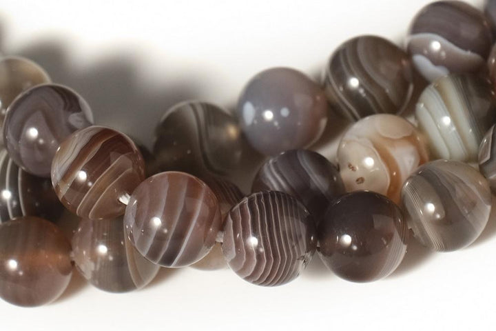 15.5" natural 8mm/10mm brown botswana Agate Round beads Gemstone