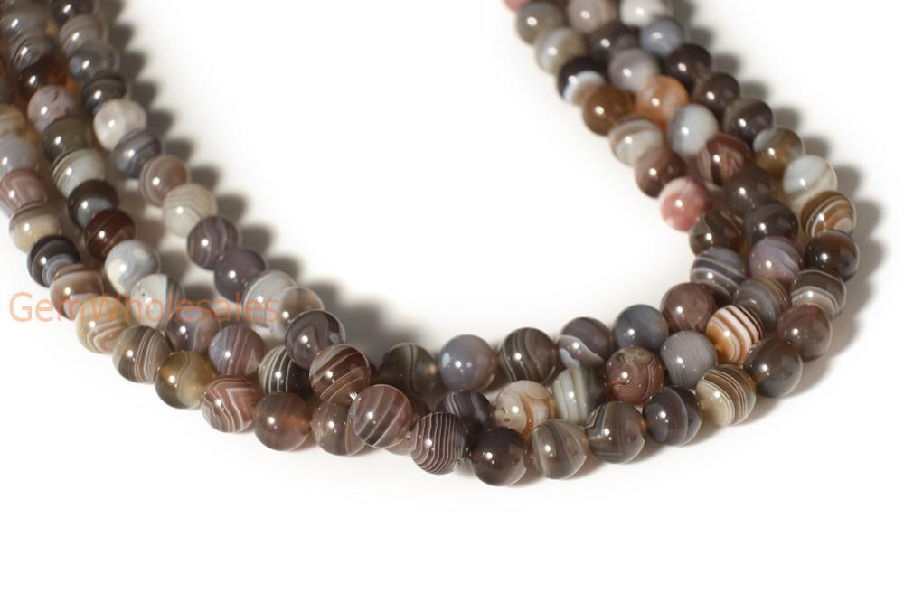 15.5" natural 8mm/10mm brown botswana Agate Round beads Gemstone