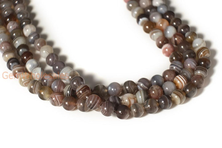 15.5" natural 8mm/10mm brown botswana Agate Round beads Gemstone