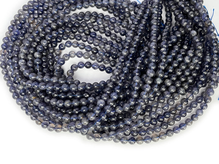 15.5"  Natural 6mm lolite stone round beads, light purple blue gemstone