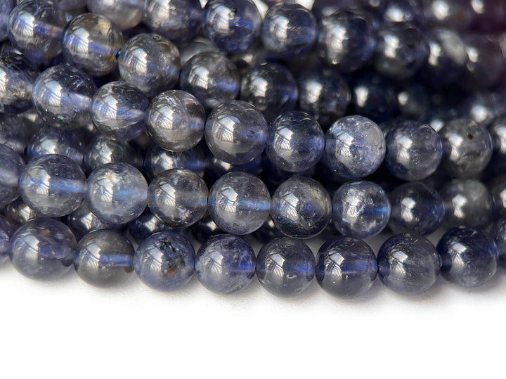 15.5"  Natural 6mm lolite stone round beads, light purple blue gemstone