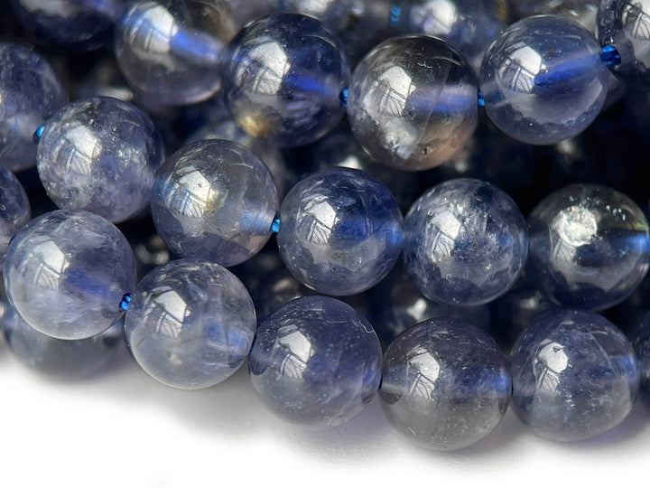 15.5"  Natural 6mm lolite stone round beads, light purple blue gemstone