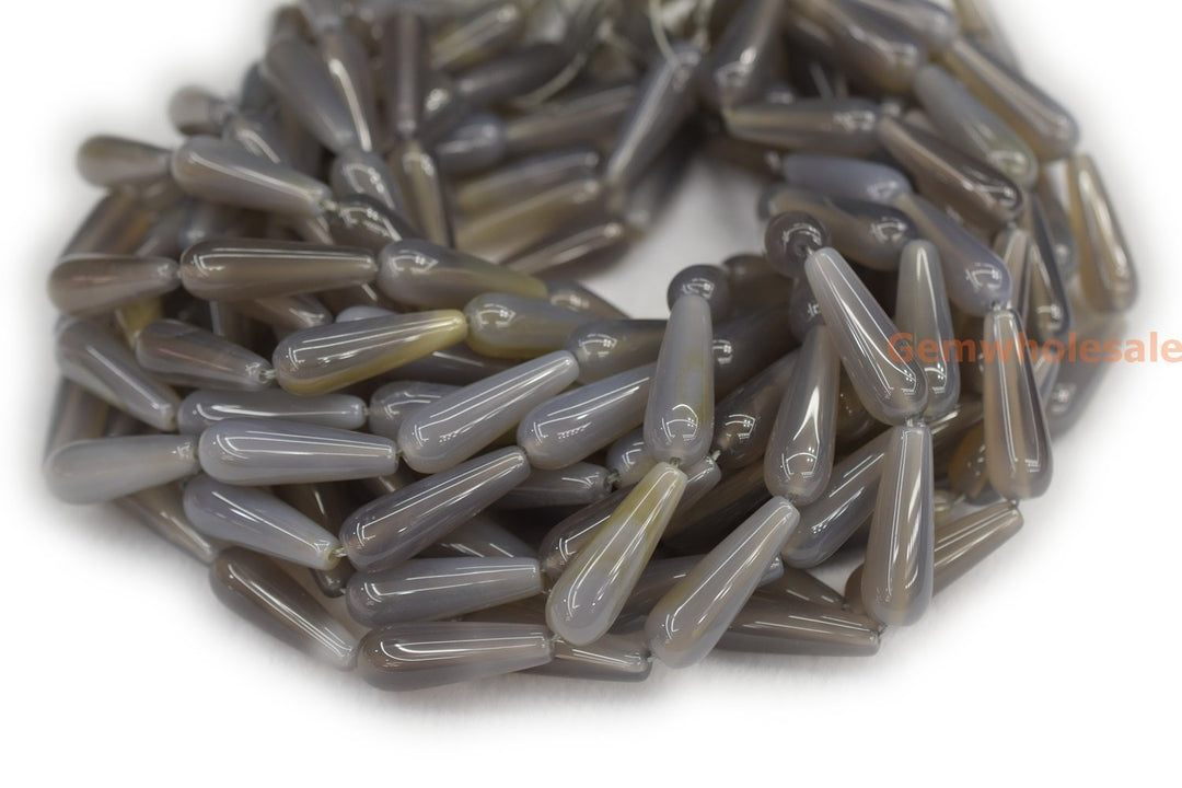 Grey Agate - Teardrop- beads supplier