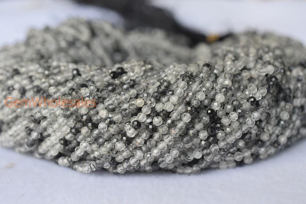 Rutilated Quartz - Round faceted- beads supplier