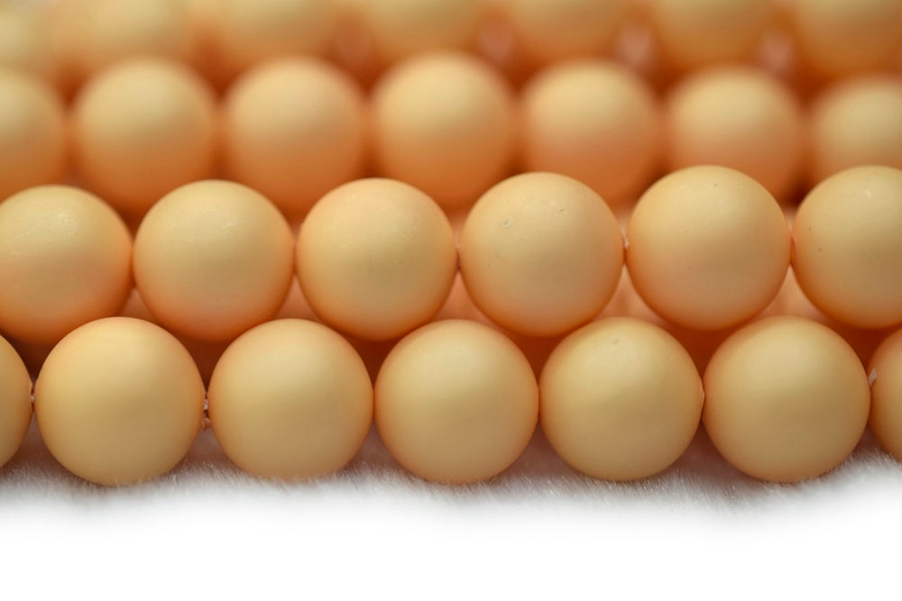 15.5" 8mm/10mm Matte Shell pearl round beads golden color