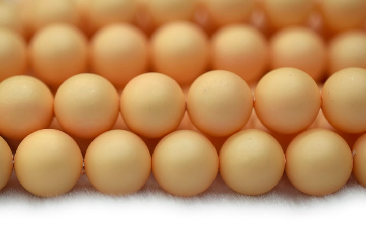 15.5" 8mm/10mm Matte Shell pearl round beads golden color