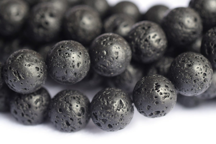 15.5" 6mm/8mm/10mm/12mm/14mm black Lava Round Gemstone beads