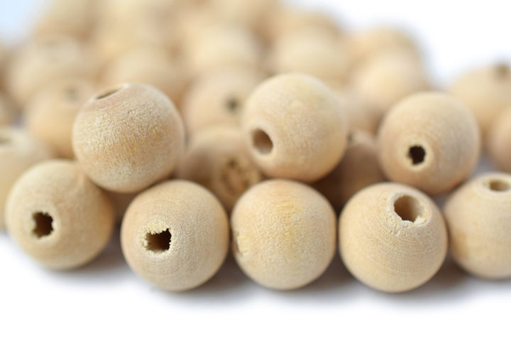 100pcs Natural Wooden round beads 8mm, beige wood beads, ~2mm hole