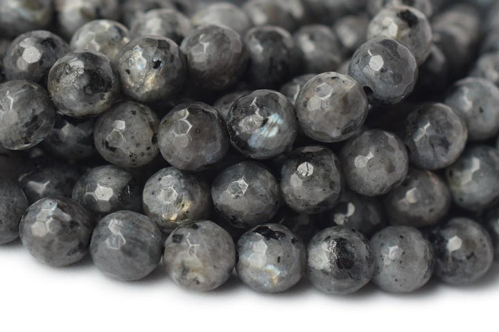 15" Larvikite 6mm/8mm/10mm/12mm round faceted beads, Black Labradorite, black gemstone,