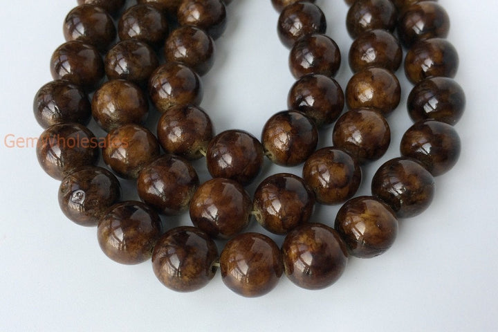 15.5" 6mm/8mm/10mm/12mm brown dyed jade Round beads gemstone