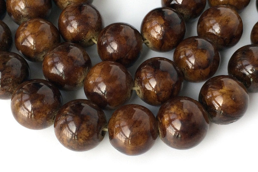 15.5" 6mm/8mm/10mm/12mm brown dyed jade Round beads gemstone