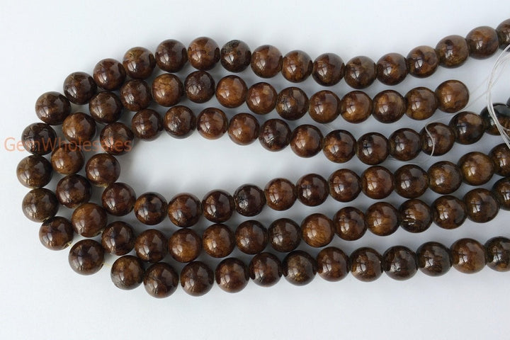 15.5" 6mm/8mm/10mm/12mm brown dyed jade Round beads gemstone